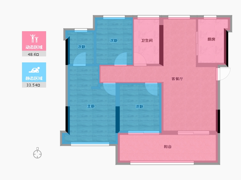 福建省-福州市-福州东江湾悦境-72.99-户型库-动静分区