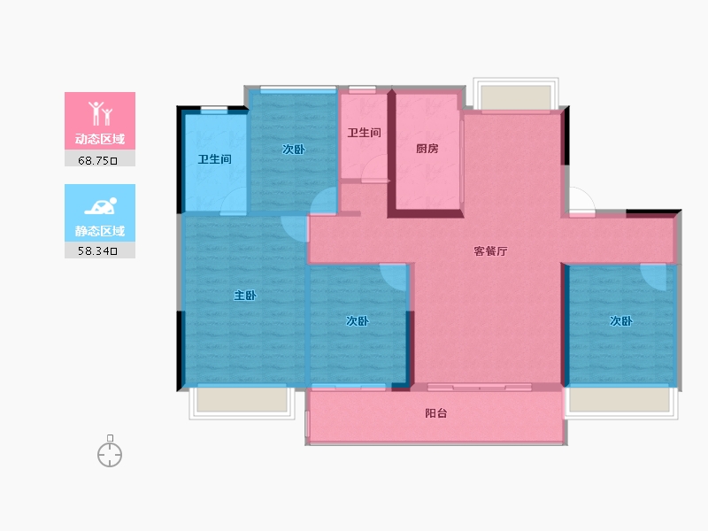 江苏省-连云港市-灌南碧桂园-116.00-户型库-动静分区