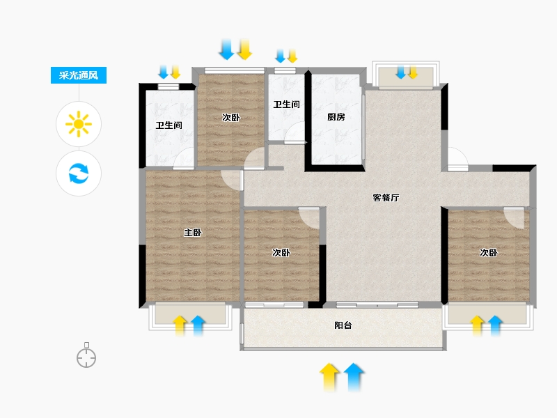 江苏省-连云港市-灌南碧桂园-116.00-户型库-采光通风