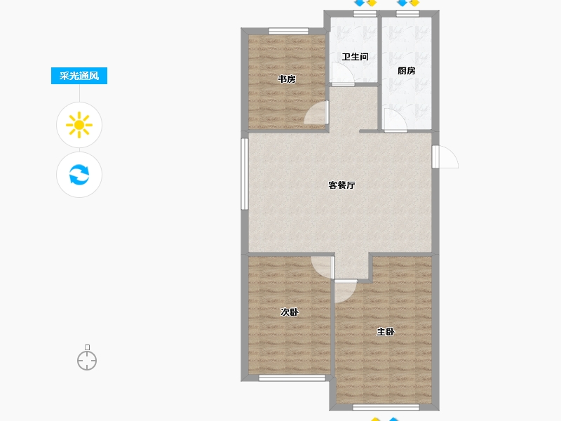 内蒙古自治区-赤峰市-百合苑系和苑熙苑-88.00-户型库-采光通风