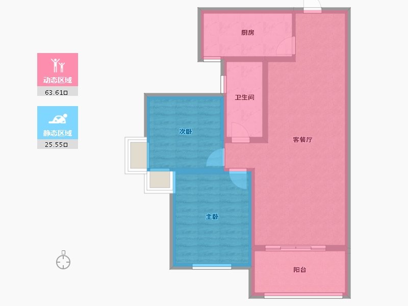 山西省-临汾市-朱雀翰文苑-79.77-户型库-动静分区