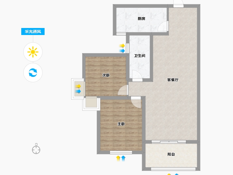 山西省-临汾市-朱雀翰文苑-79.77-户型库-采光通风