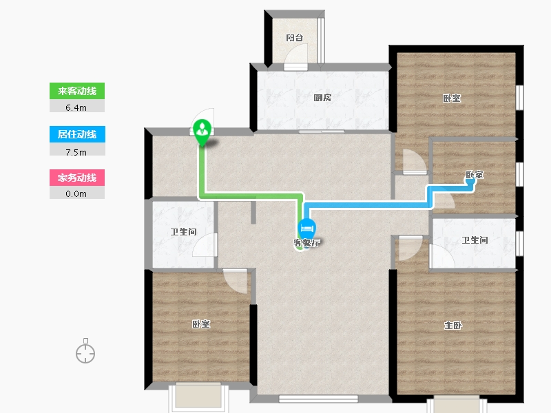 内蒙古自治区-赤峰市-赤峰恒大珺睿府-116.80-户型库-动静线