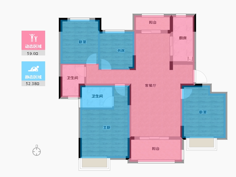 江西省-九江市-保利·庐林语-98.72-户型库-动静分区