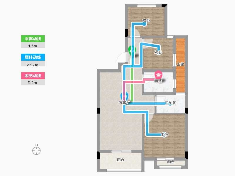 浙江省-杭州市-凤凰府邸-80.74-户型库-动静线