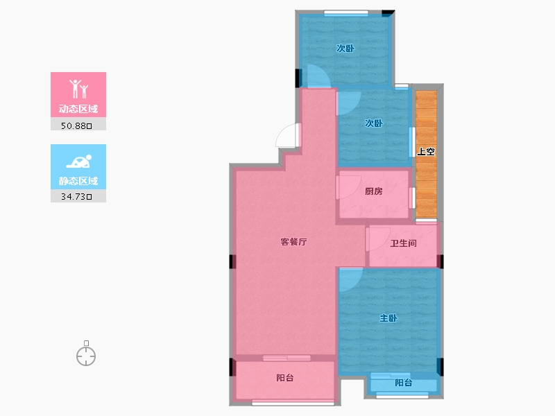 浙江省-杭州市-凤凰府邸-80.74-户型库-动静分区