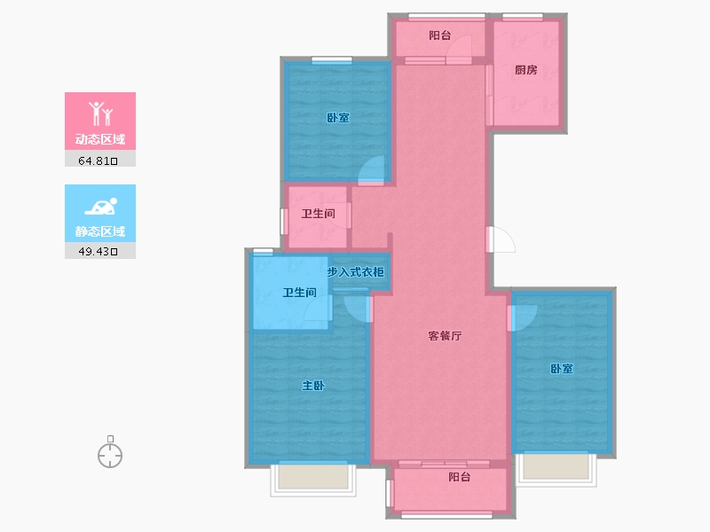 河北省-廊坊市-新城·昕樾-101.97-户型库-动静分区