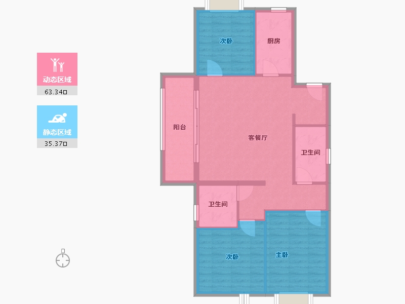 江苏省-苏州市-复游城太仓-89.65-户型库-动静分区