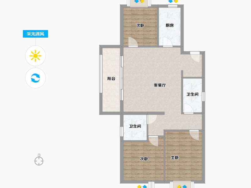 江苏省-苏州市-复游城太仓-89.65-户型库-采光通风