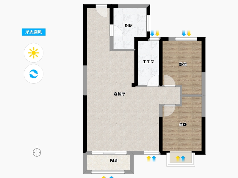 河北省-廊坊市-泰禾廊坊拾景园-73.18-户型库-采光通风