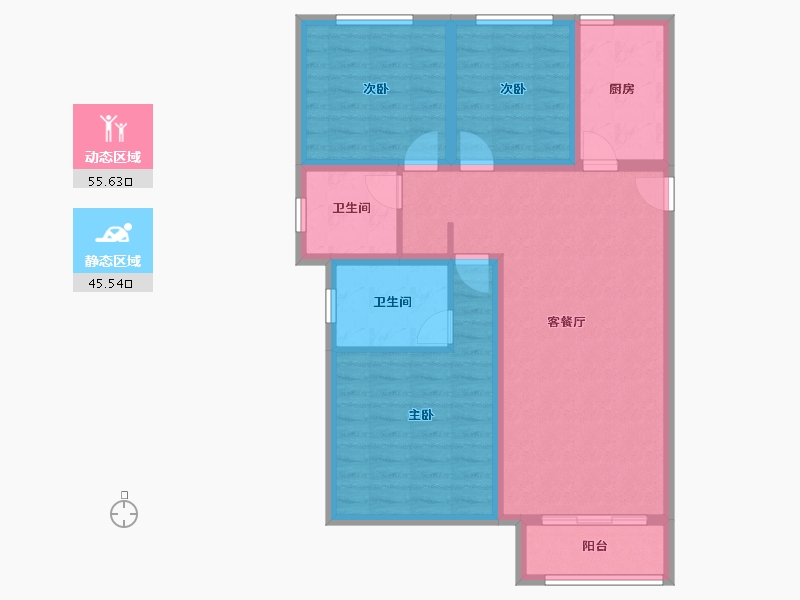 河北省-廊坊市-新城·昕樾-90.25-户型库-动静分区