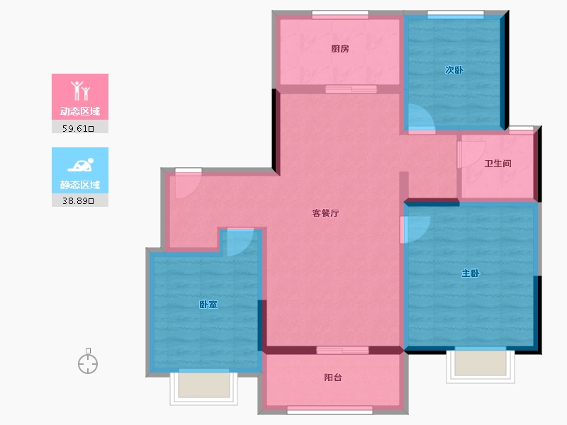 山东省-济南市-万科金色悦城新著-87.49-户型库-动静分区