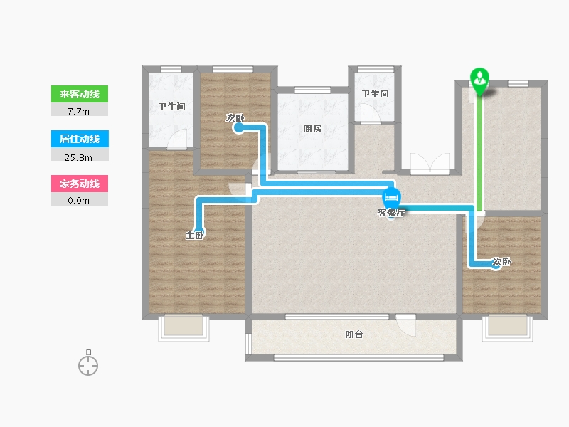 山东省-济南市-绿地御山台-133.72-户型库-动静线