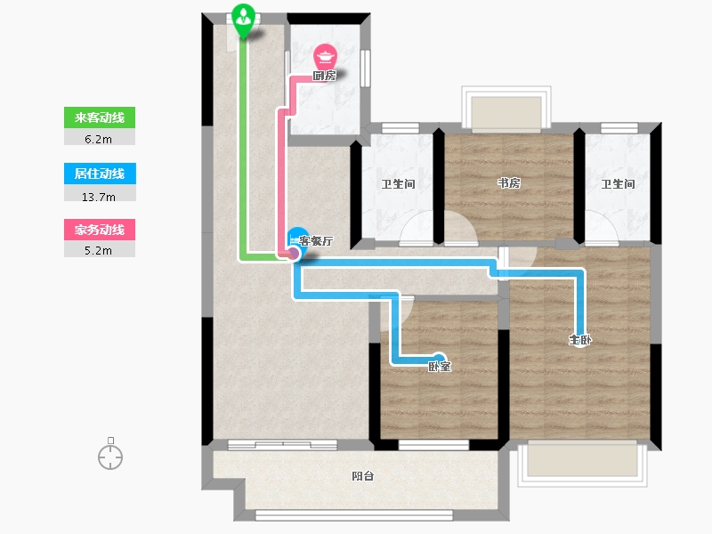 浙江省-温州市-永嘉中梁天宸-84.00-户型库-动静线