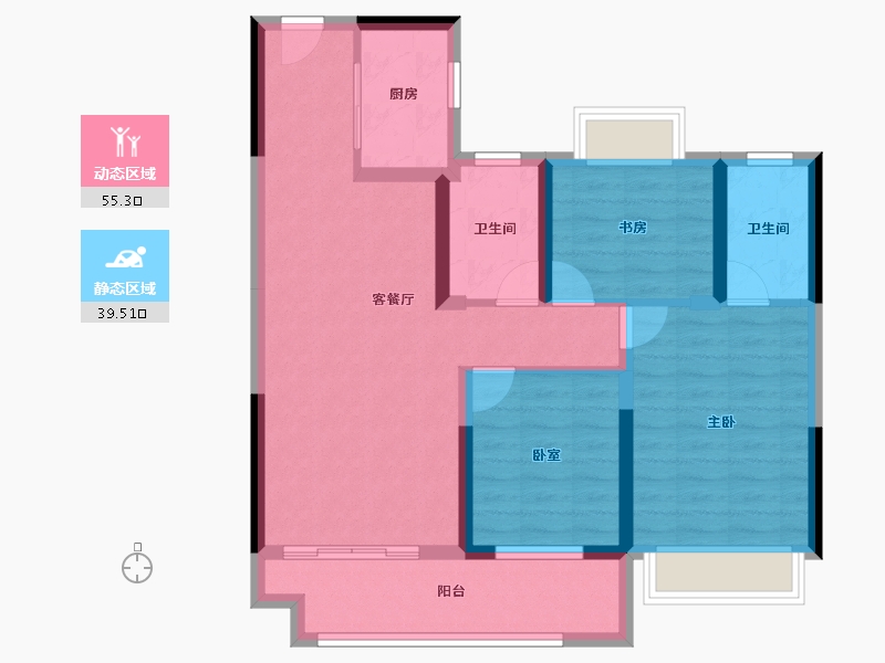 浙江省-温州市-永嘉中梁天宸-84.00-户型库-动静分区