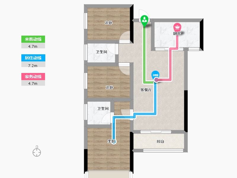 广东省-江门市-国扬山语雅景-69.15-户型库-动静线