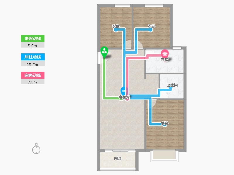 河北省-廊坊市-新城·昕樾-87.73-户型库-动静线