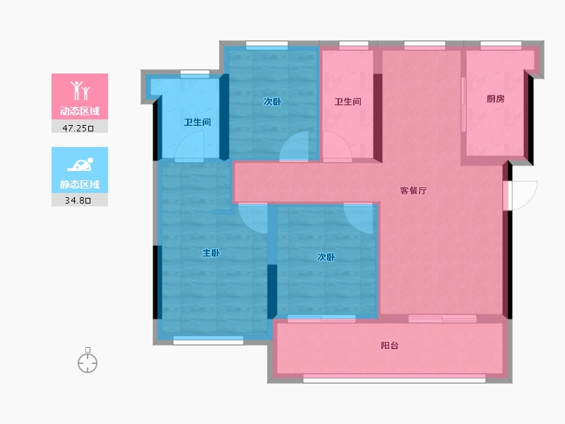 福建省-福州市-福州东江湾悦境-72.94-户型库-动静分区