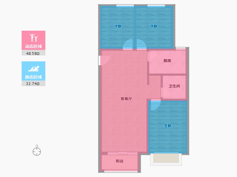 河北省-廊坊市-新城·昕樾-73.12-户型库-动静分区