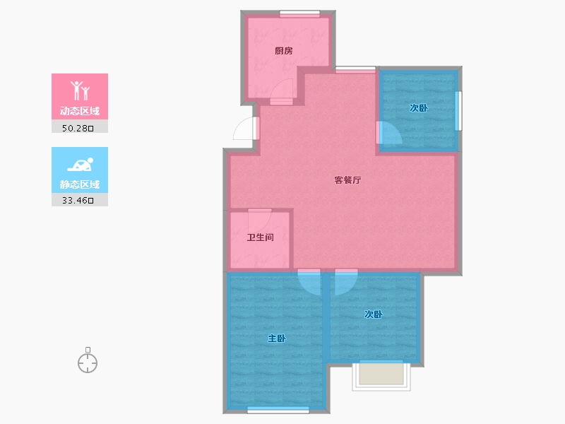 内蒙古自治区-赤峰市-坤厦悦棠湾-74.84-户型库-动静分区