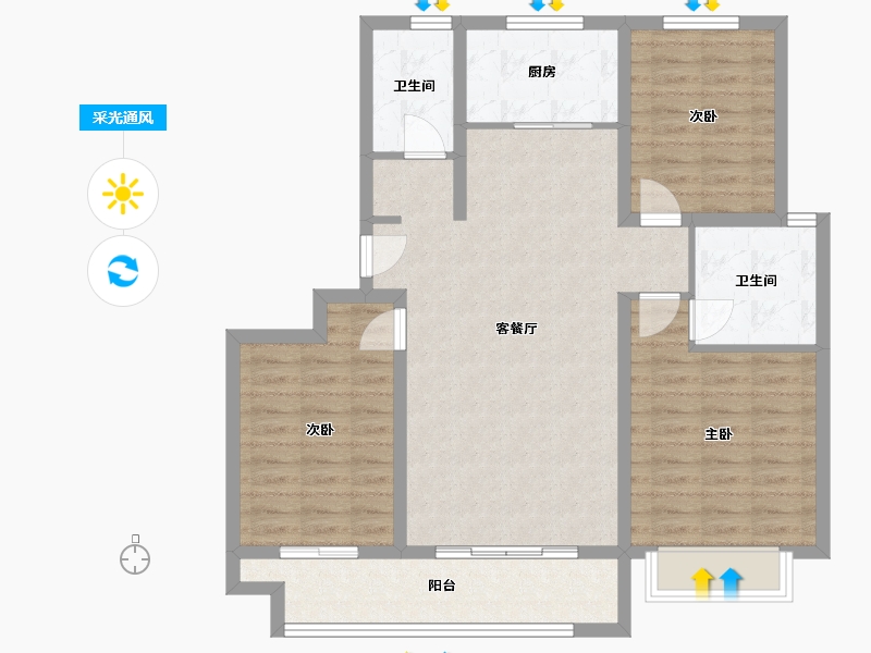 山东省-德州市-大业锦绣阳光城-112.50-户型库-采光通风