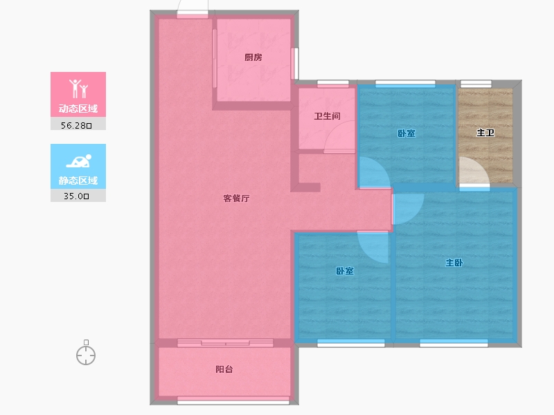 山西省-晋城市-龙泽花城-87.20-户型库-动静分区