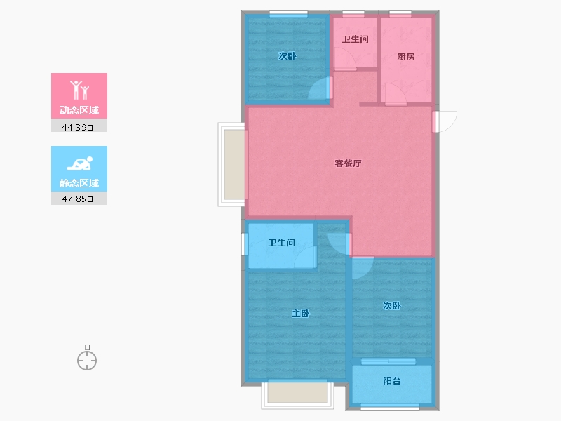 山东省-德州市-大业锦绣景园-82.69-户型库-动静分区