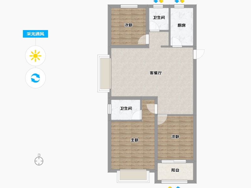 山东省-德州市-大业锦绣景园-82.69-户型库-采光通风