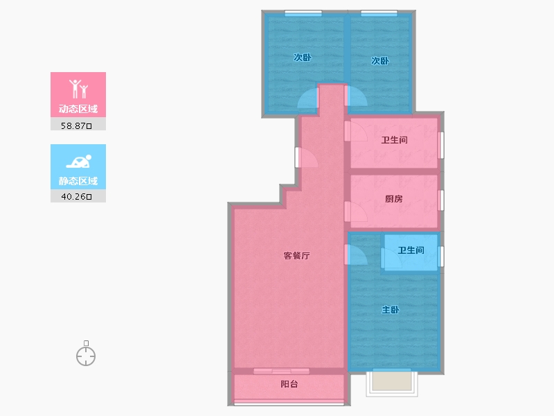 河北省-廊坊市-橘州-87.81-户型库-动静分区