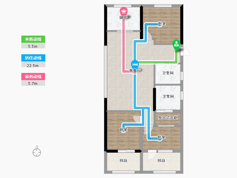 浙江省-杭州市-富景都会-91.95-户型库-动静线