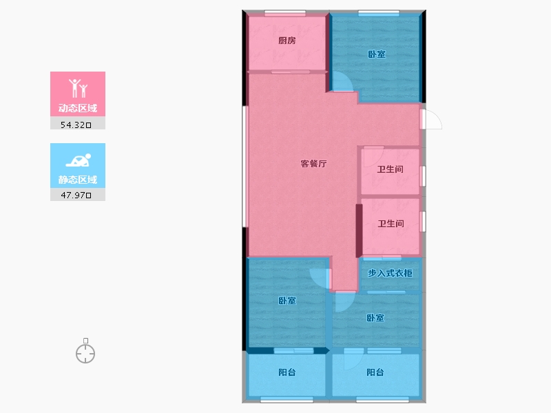 浙江省-杭州市-富景都会-91.95-户型库-动静分区