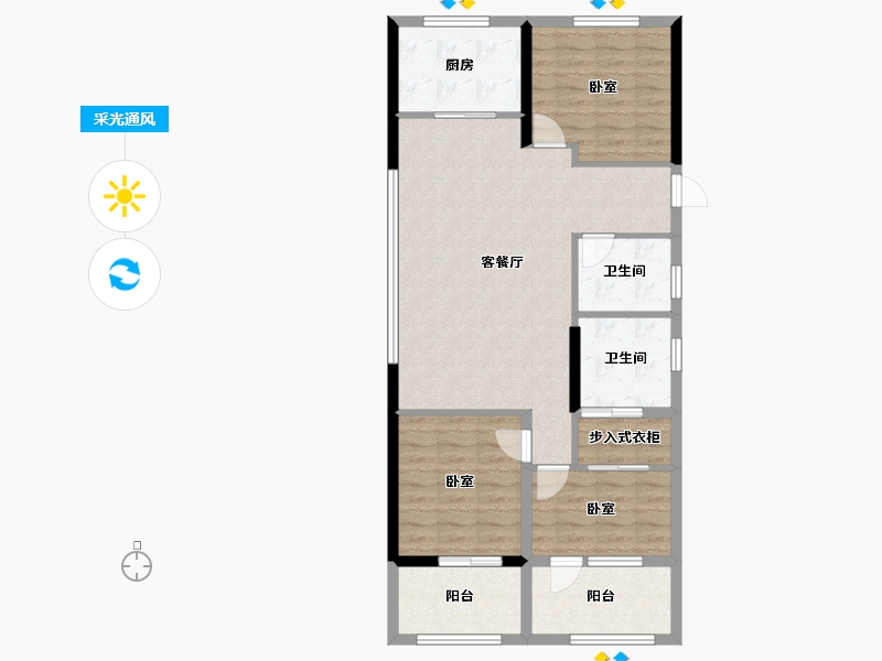 浙江省-杭州市-富景都会-91.95-户型库-采光通风