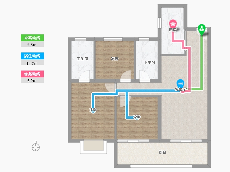 江苏省-苏州市-复游城太仓-88.67-户型库-动静线