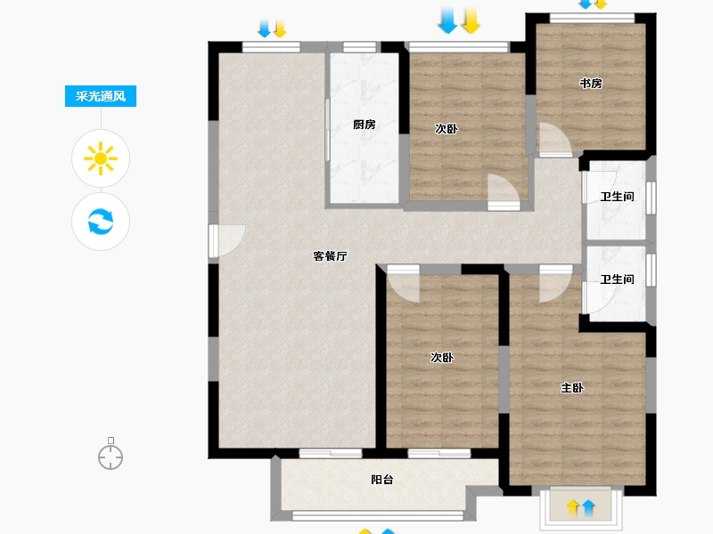 山东省-济南市-汉和赢臺-103.93-户型库-采光通风