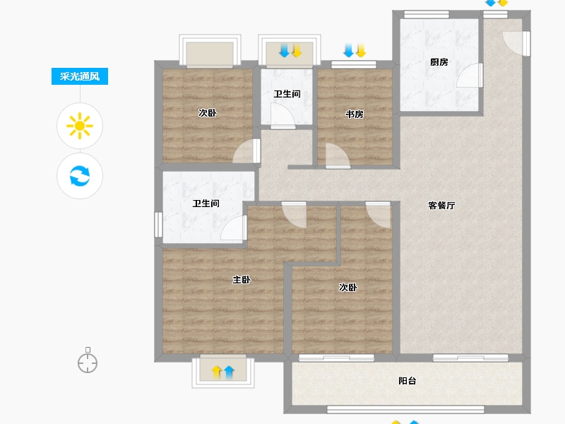 江苏省-苏州市-复游城太仓-115.72-户型库-采光通风