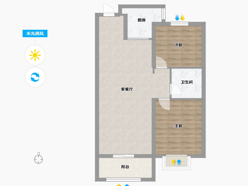 山西省-太原市-中国中铁·诺德城-72.02-户型库-采光通风