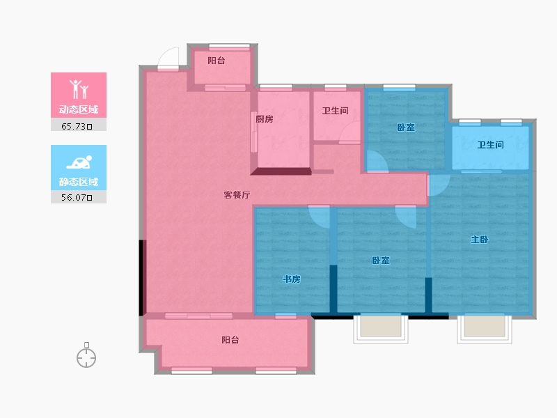 湖南省-长沙市-佳源东方璟园-109.60-户型库-动静分区