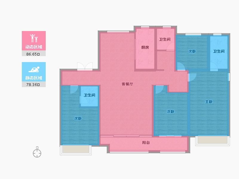 山东省-东营市-众成熙悦华庭-149.32-户型库-动静分区