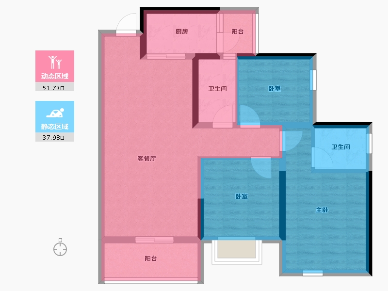 四川省-达州市-科华和润府—期-79.24-户型库-动静分区