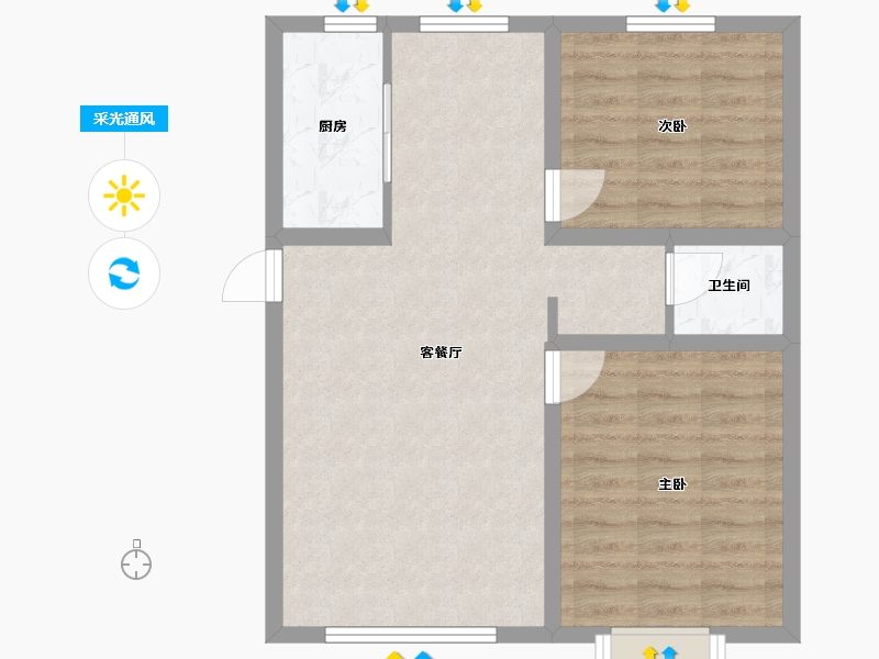 新疆维吾尔自治区-乌鲁木齐市-林曦·9英里-64.18-户型库-采光通风