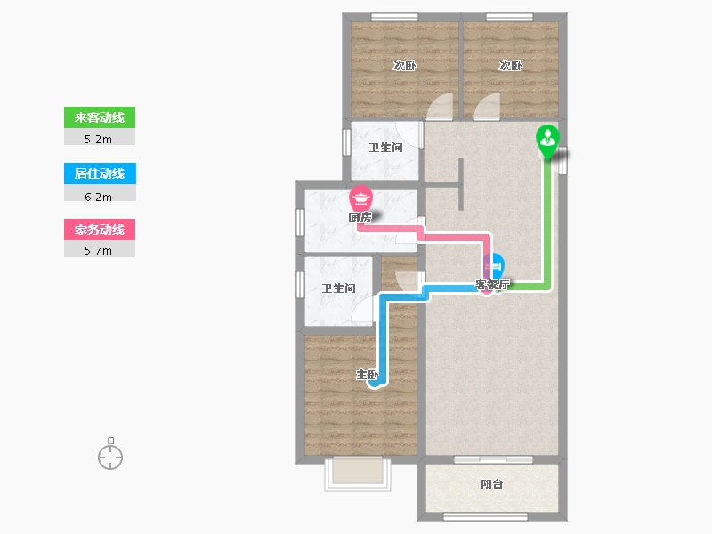 山西省-太原市-中国中铁·诺德城-92.62-户型库-动静线