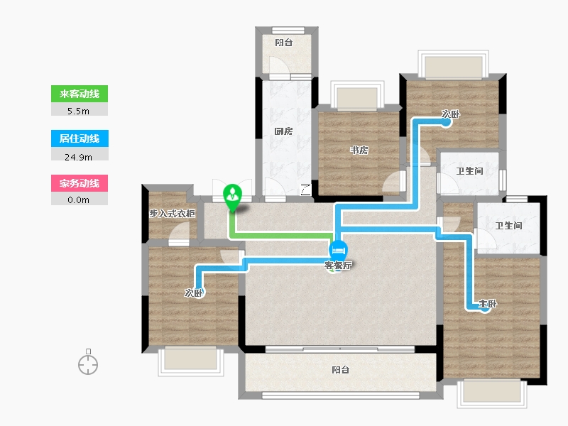 重庆-重庆市-北辰悦来壹号-117.60-户型库-动静线