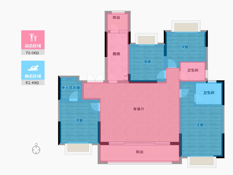 重庆-重庆市-北辰悦来壹号-117.60-户型库-动静分区