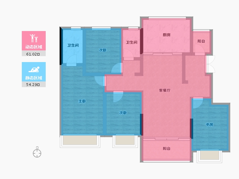 重庆-重庆市-万科招商理想城住宅-101.88-户型库-动静分区