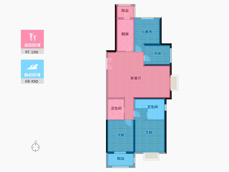 山西省-太原市-东鼎·迎泽里-119.77-户型库-动静分区