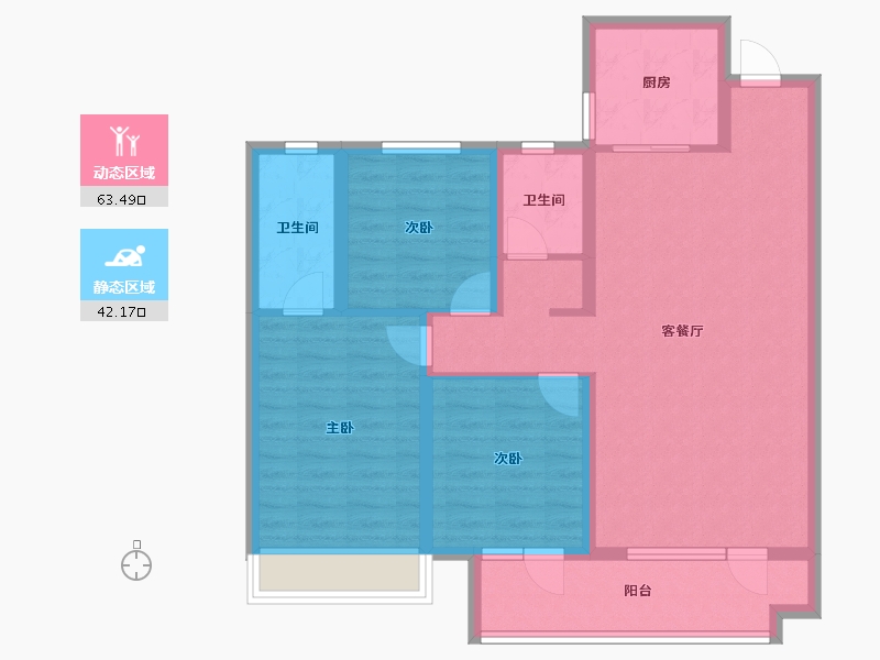 山东省-德州市-天泰中梁九衢世家-94.15-户型库-动静分区