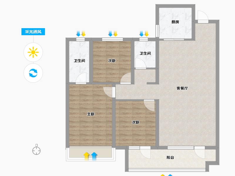 山东省-德州市-天泰中梁九衢世家-94.15-户型库-采光通风