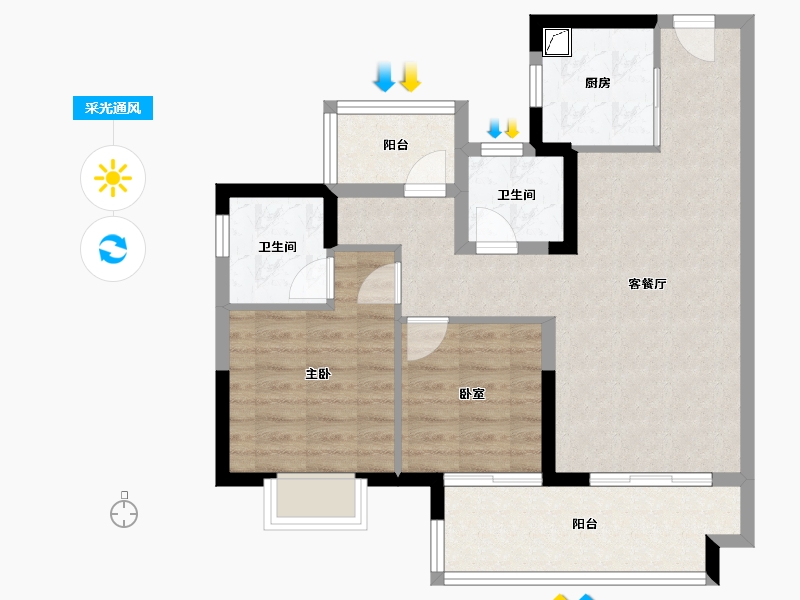 广东省-江门市-东原印江山-73.01-户型库-采光通风