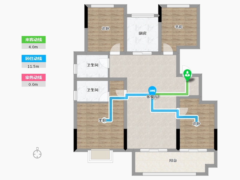 浙江省-绍兴市-振东虞悦府-106.54-户型库-动静线