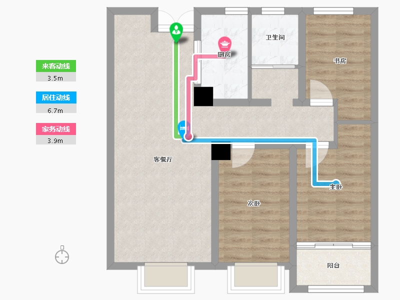 山东省-烟台市-紫金名城-71.90-户型库-动静线